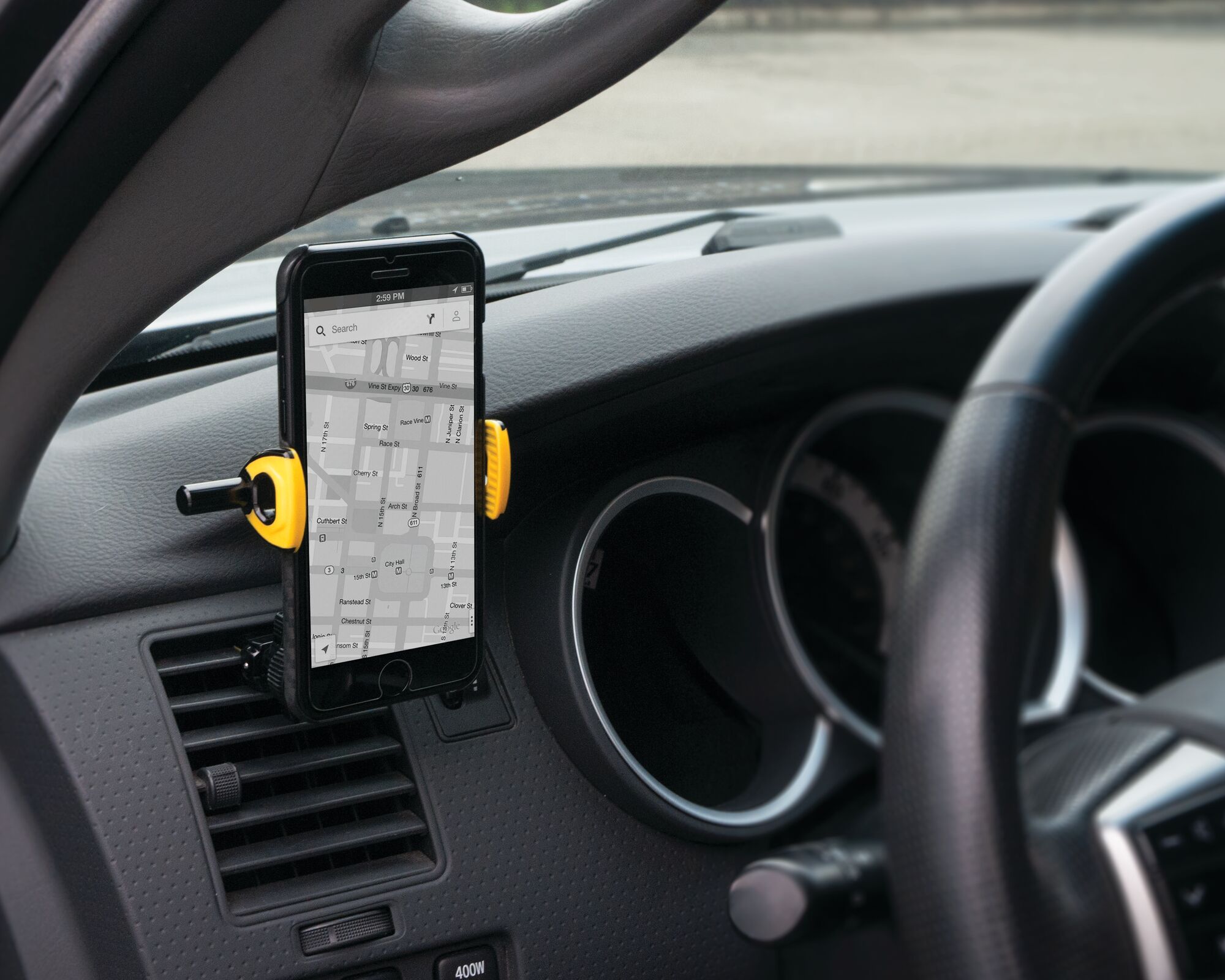 No block vent mount with grip lock