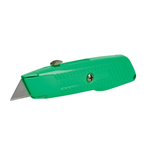 5 and 7 eighths inch High visibility retractable utility knife.