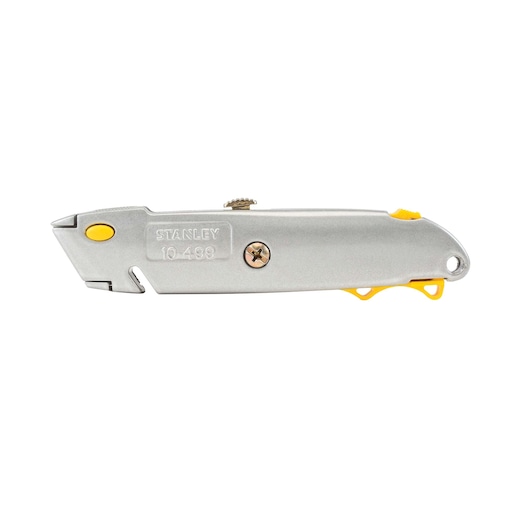 6 and 3 eighths inch Quick change retractable utility knife.
