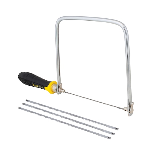 6 and 3 quarter inch fat max coping saw with 3 blades.