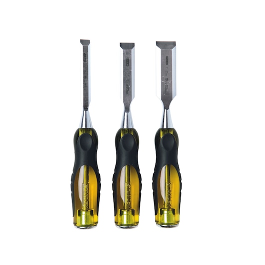 3 piece fat max thru-tang wood chisel.