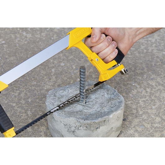 12 inch high tension hack saw with mini hack saw being used.