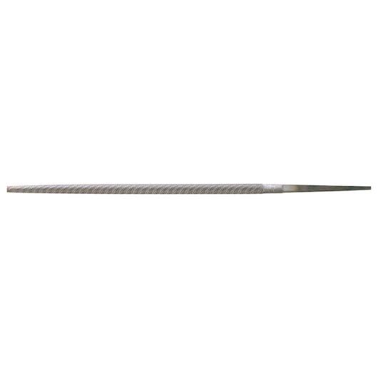 Right profile of 6 inch single cut round bastard file.