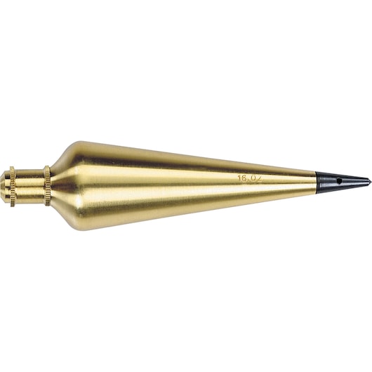 Right profile of 8 ounces brass plumb bob.