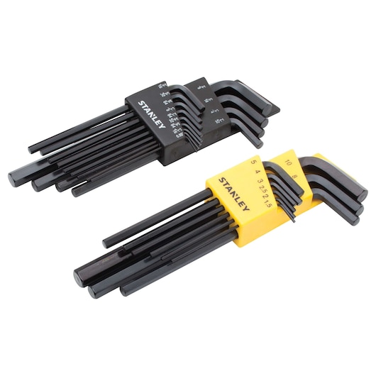 22 piece Hex Key Set organized together in plastic molded holders.