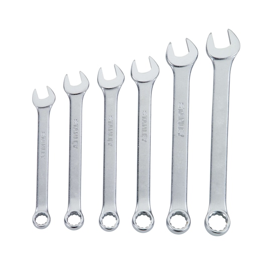 6 piece Combination Wrench S A E Set.
