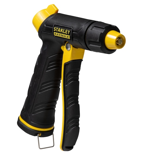 Black and yellow Fatmax adjustable front trigger nozzle. 