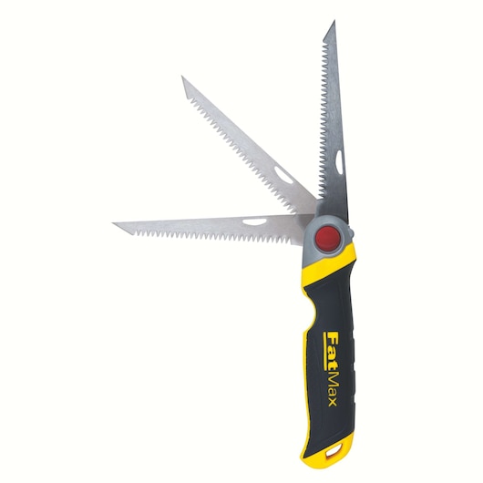 Foldable saw feature of a 6 inch fatmax folding jab saw.