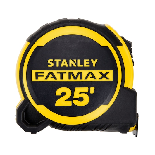 Left profile of 25 foot fatmax tape measure.