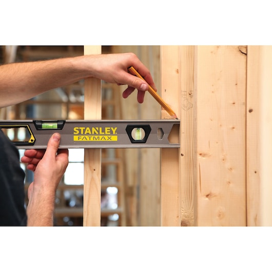 24 inch fatmax premium box beam with hook being used.