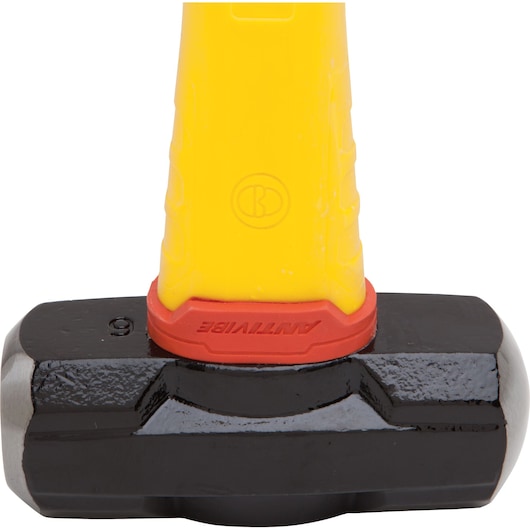 Profile of 6 pound anti vibe sledge hammer head.