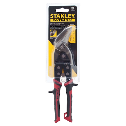 Fatmax offset left aviation snips in packaging.
