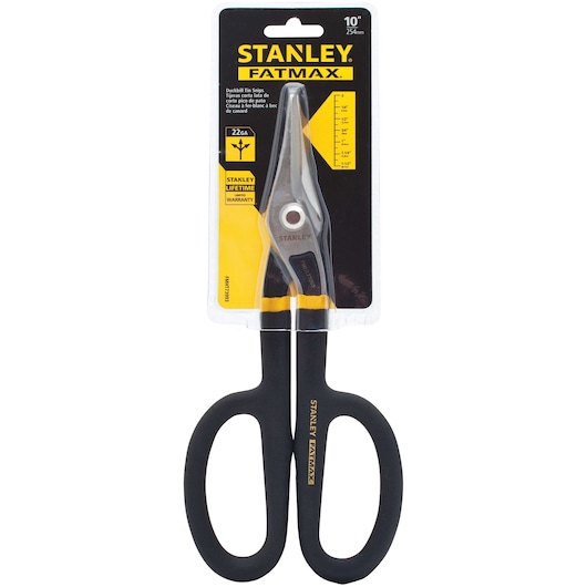 10 inch fatmax duckbill tin snips in packaging.