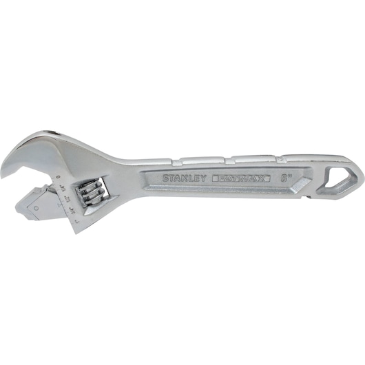 Right profile of stanley fatmax 8 inch ratcheting adjustable wrench.