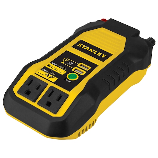 Close up featuring 500 watt power inverter with usb.