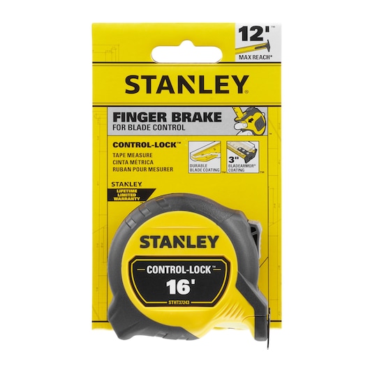 STANLEY® CONTROL-LOCK™ 16 ft. Tape Measure Packaging Beauty Front