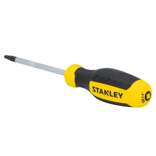 Stanley screwdrivers STHT60812 SQ2 x 4" 3/4 forward view.