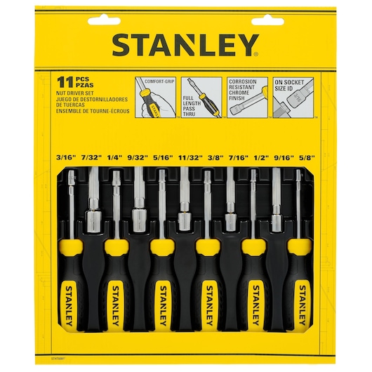 STANLEY 11 pc SAE Nut Driver Set in.packaging