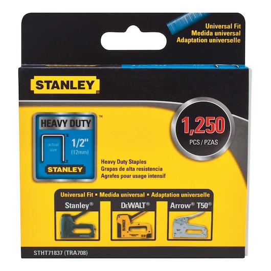 1250 PIECE HALF INCH HEAVY DUTY NARROW CROWN STAPLES.
