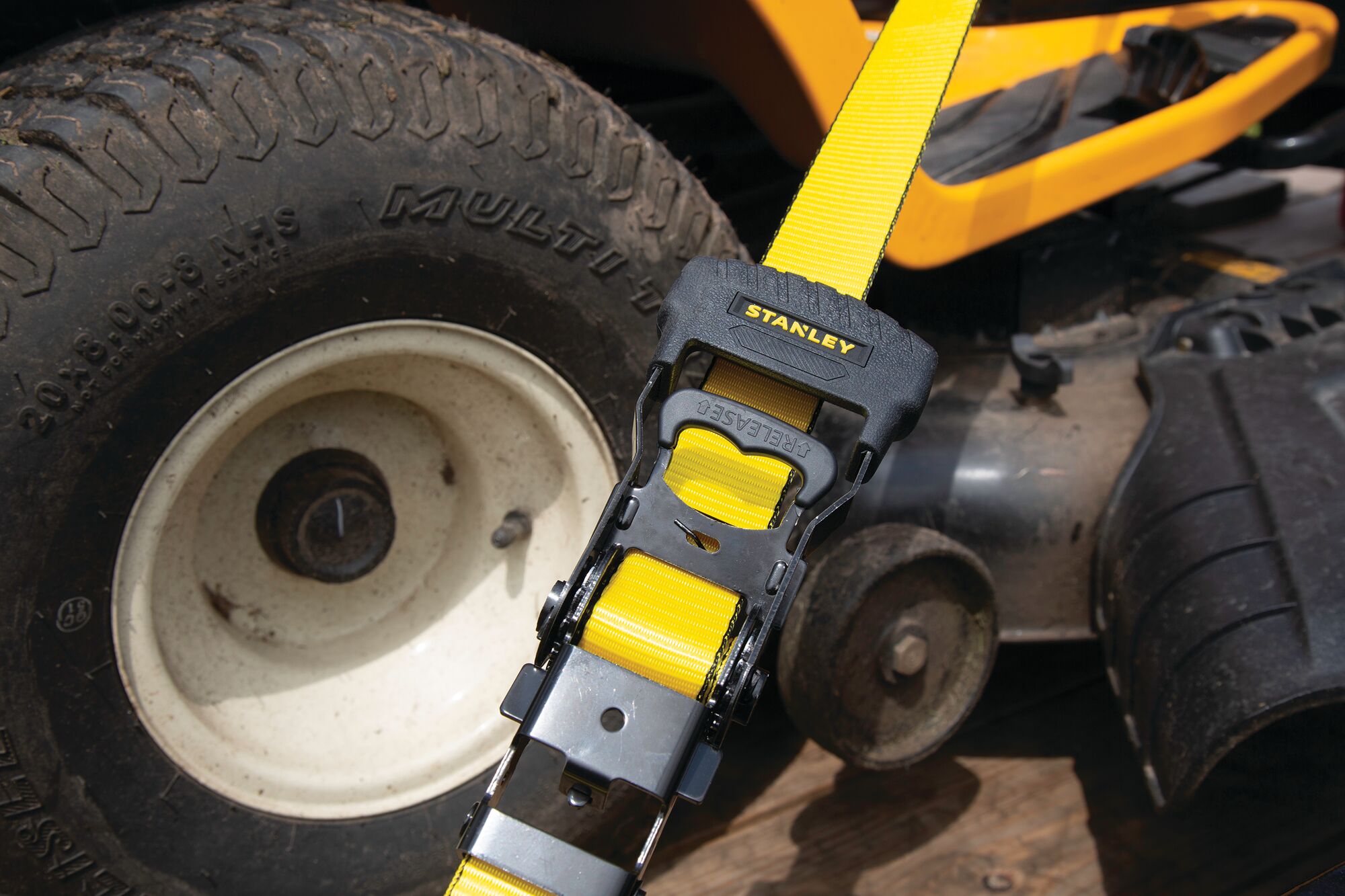 Ratchet Strap being used to secure cargo.